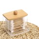 Acrylic Cotton Organizer With Wooden Cover